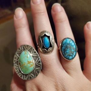 Handmade Turquoise and Sterling Silver Ring size 8